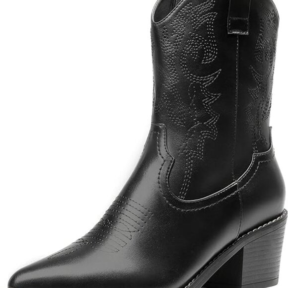 Black Ankle Western Boot - Picture 2 of 3